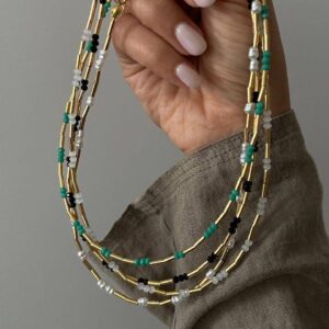 گردنبند مروارید پرورشی طرح طلا