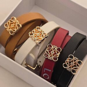 دستبند چرم وارداتی loewe دو دور