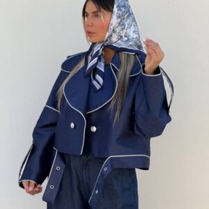 مینی اسکارف ساتن وارداتی طرحبندی کد ۴۰۰