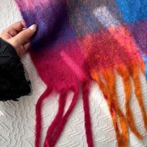 بیگ اسکارف پشمی رنگین کمان کد ۴۰۰