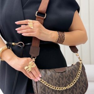 کیف زنانه چرمی بند پهن تمیشه