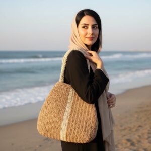 کیف زنانه رافیا دست بافت تیاناز